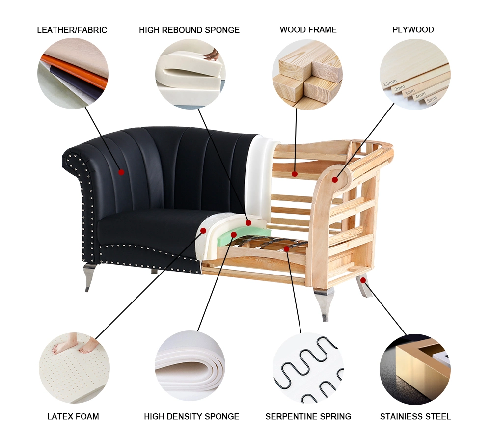 Genuine Leather Made Home Living Room U Shape Sofa Set Leisure Functional Hot Sale Office Furniture