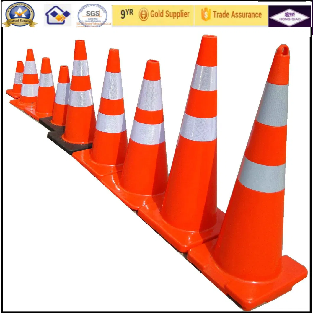 28&prime;&prime; Flexible Orange Reflective Soft PVC Safety Traffic Cones