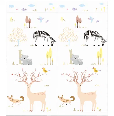 World Map Pattern Game Blanket Floor Playmat Animal Early Education Carpet Children′ S Room Decor