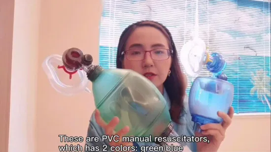 PVC Manual Resuscitator PVC Ambu Bag Factory PVC Manual Resuscitator for Adult Pediatric Children Infant Size Green with CE, FDA